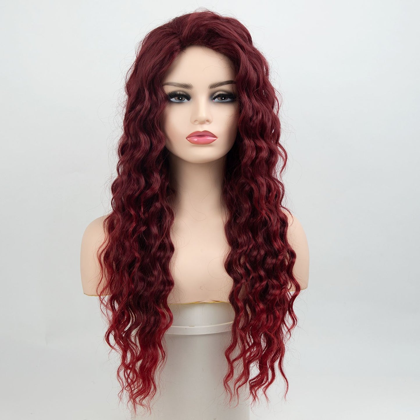 African Small Curly Hair Synthetic Wigs Gray Gold Partial Head Wig Long Curls