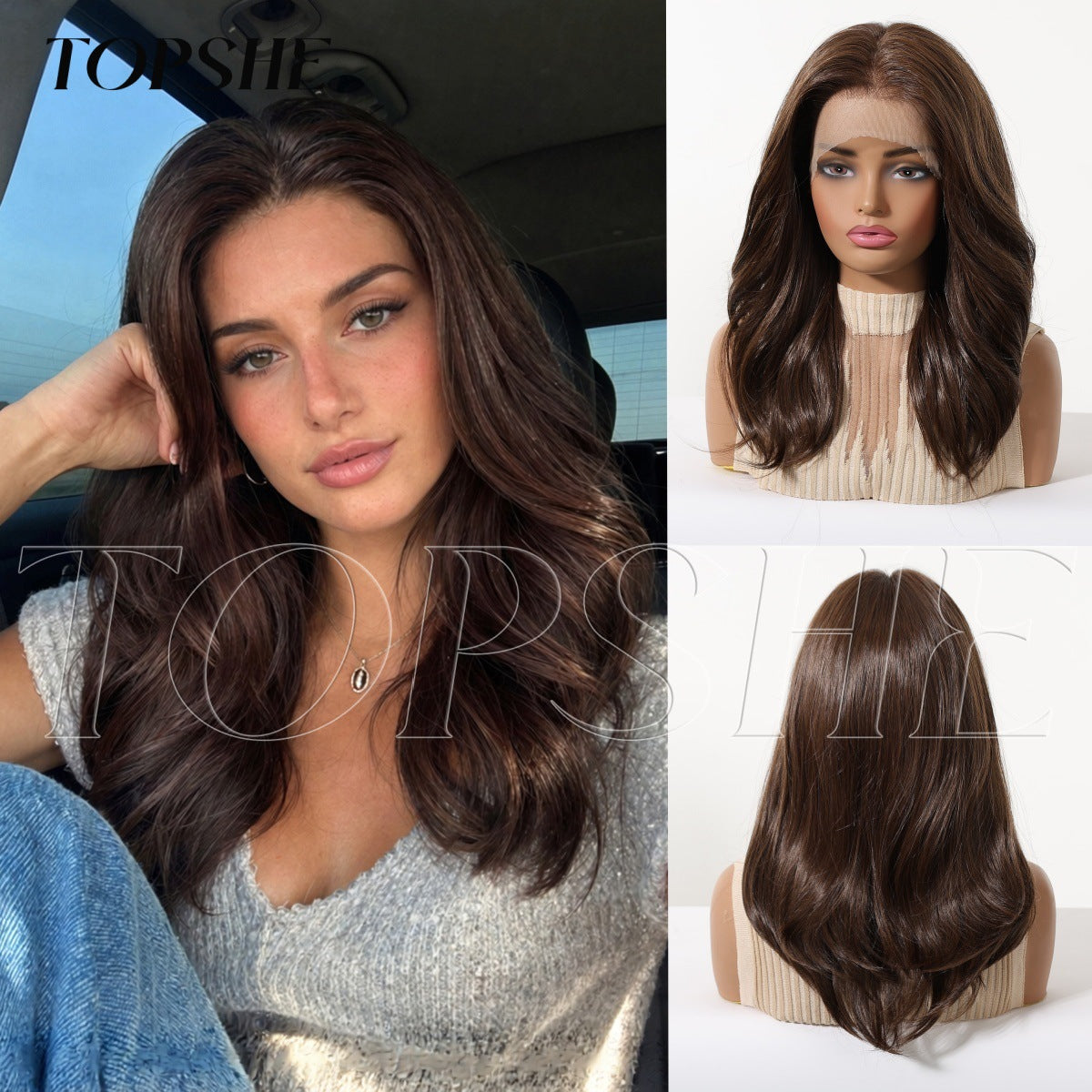 Women's Lace Curly Free To Natural Fashionable Wig Long Curls