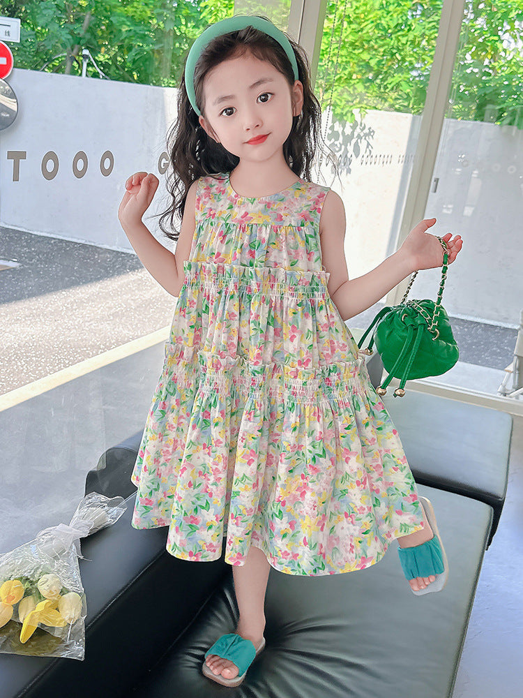 Vest Cool Printing Middle Big Primary Children's Dress