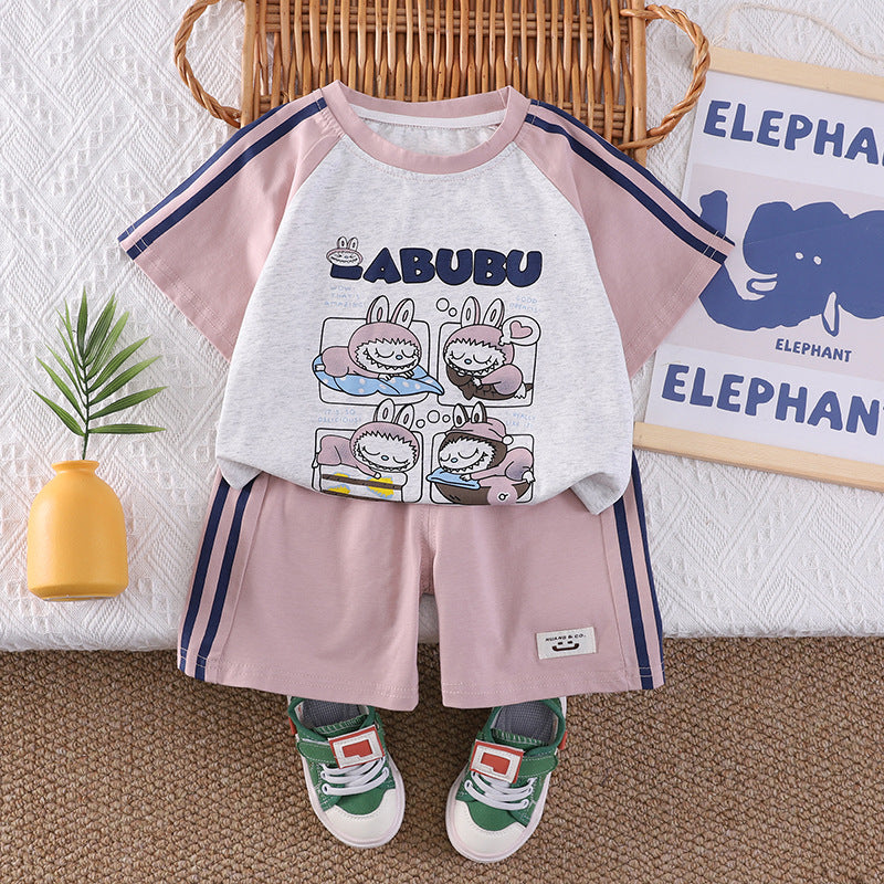 Summer Fashion Fashionable Cartoon Sports Short Sleeve Children's Suit