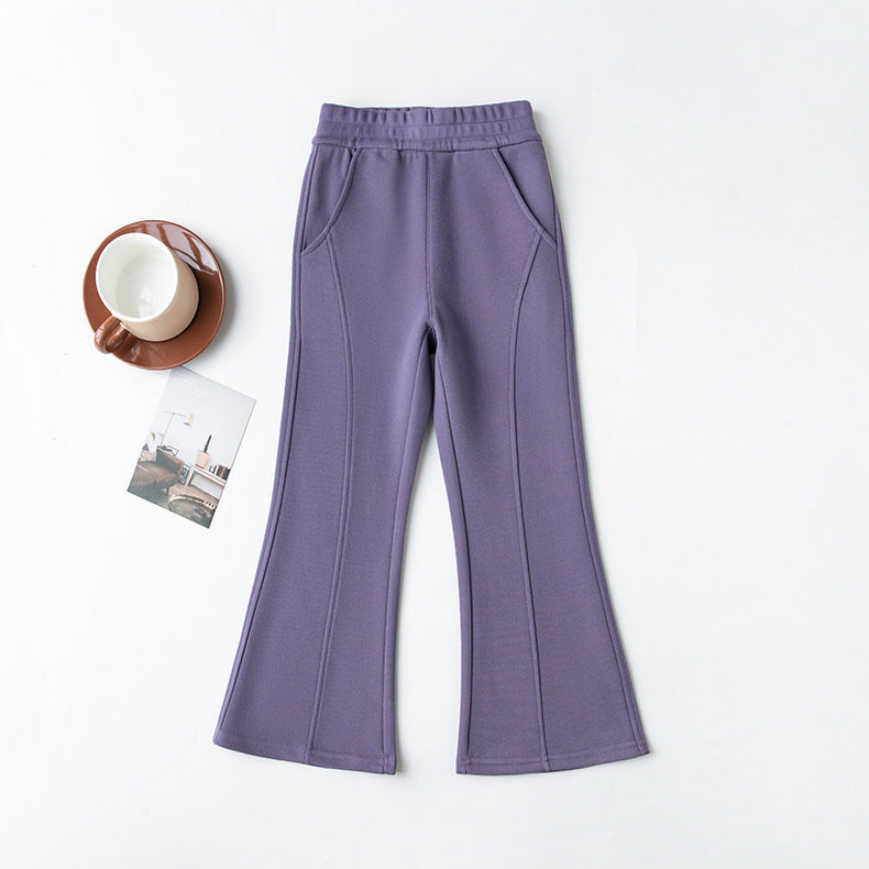 Women's Teens Casual Trendy Bell-bottom Street Slim Children's Pants