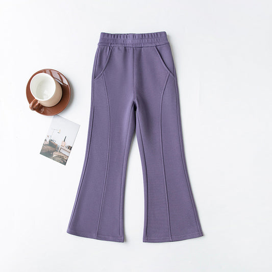 Women's Teens Casual Trendy Bell-bottom Street Slim Children's Pants