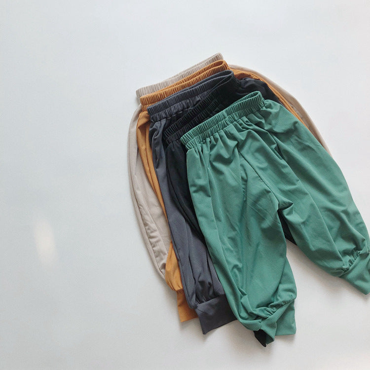 Children's Cool Summer Shaking Korean Style Loose Wide Leg Ice Silk Children's Pants
