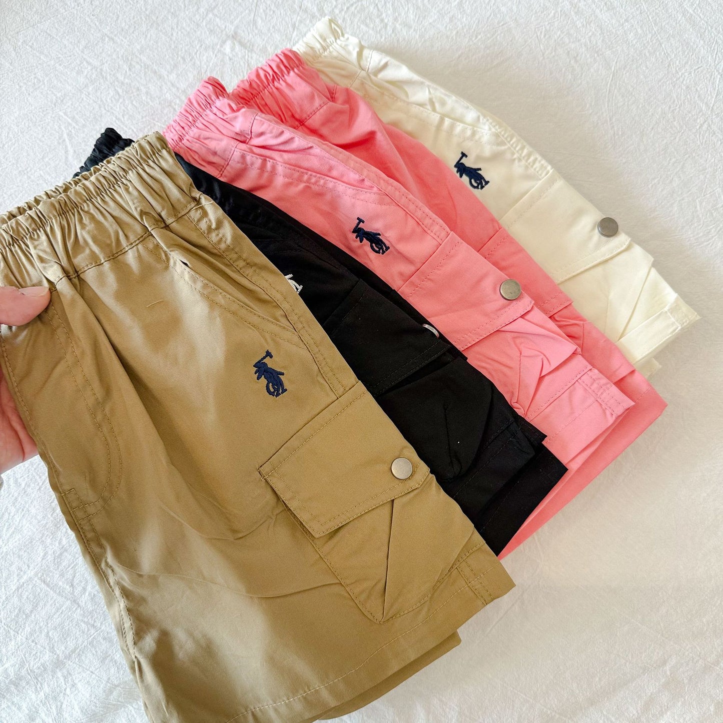 Women's & Children's Shorts Summer Solid Color Fifth Thin Pocket Middle Children's Pants