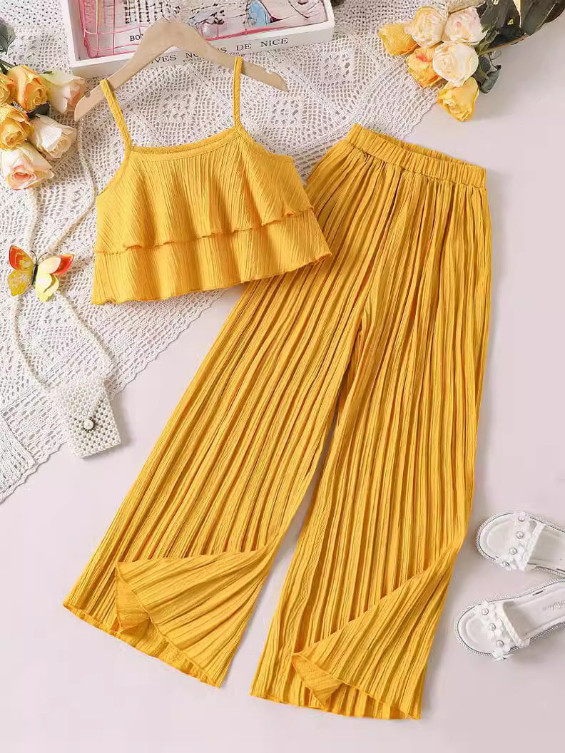 Children's Short Suspenders Pleated Trousers Two-piece Clothing Children's Suit