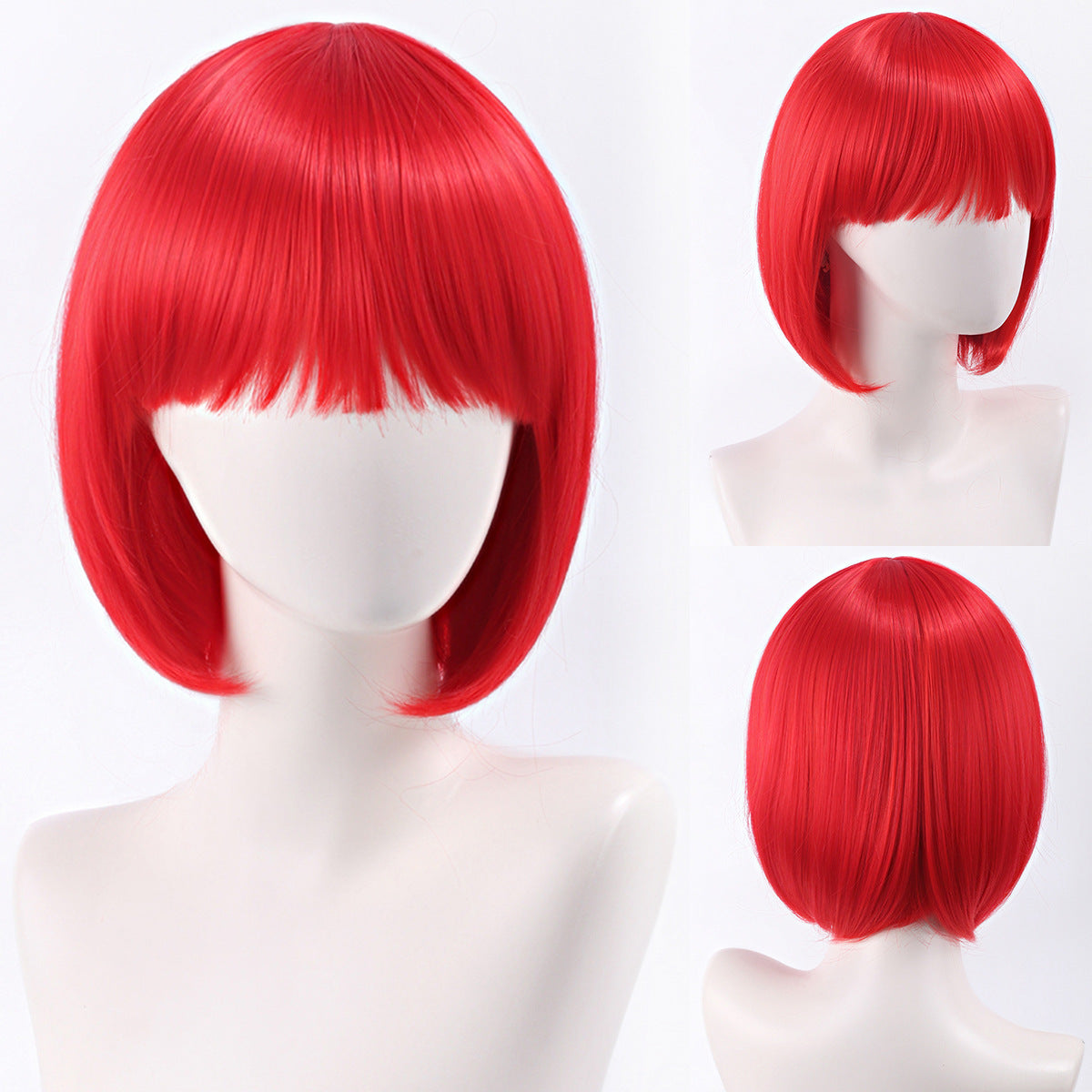 Green Gray Beige Black Red Pink Bangs Anime Nightclub Female Cos Wig