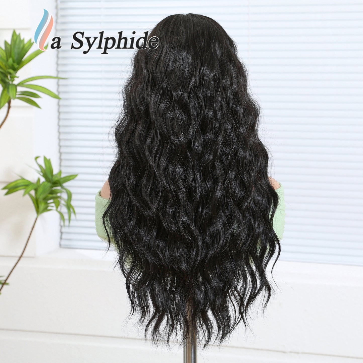 Female Word Bangs Full Top Simulation Human Hair Silk Water Wig Long Curls
