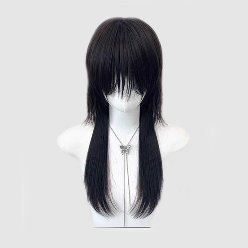 Wolf Tail Unisex White Gold Color Long Straight Wig