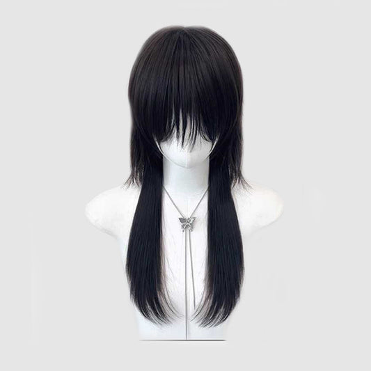 Wolf Tail Unisex White Gold Color Long Straight Wig