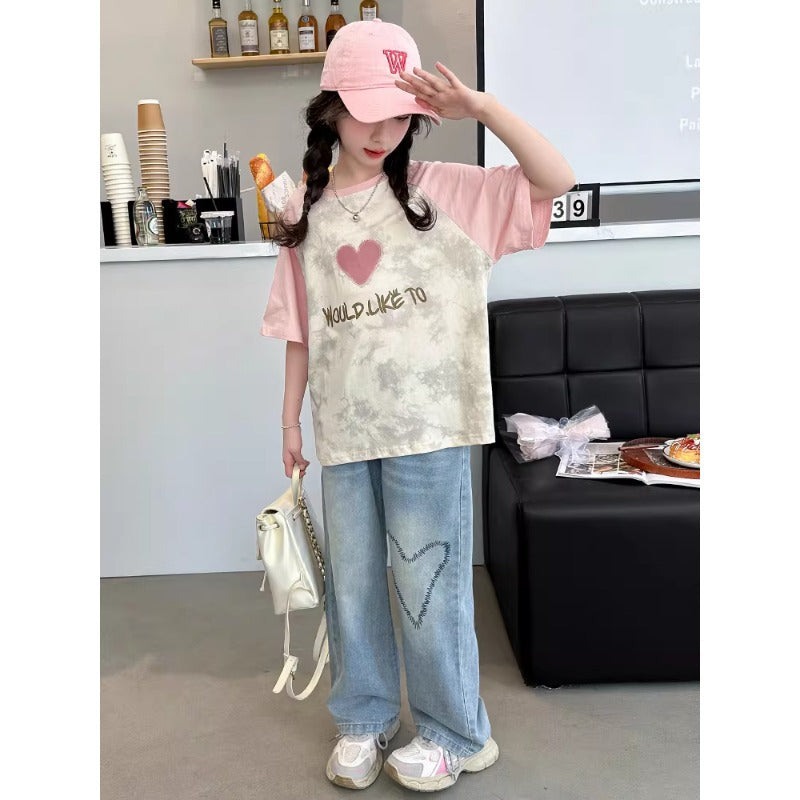Children's Short-sleeved Summer Fashionable Casual Half-sleeved Teens Tops Children's T-shirt