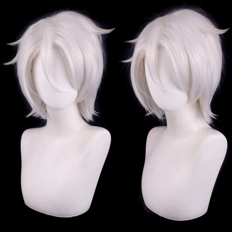 Attractive Comfortable Sier White Black Blue Cos Wig