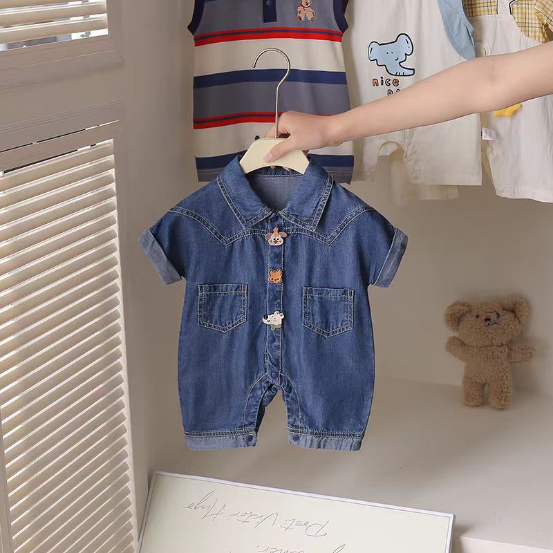 Clothes Summer Handsome Boy Denim Jumpsuit Super Jumpsuit, Climbing Suit