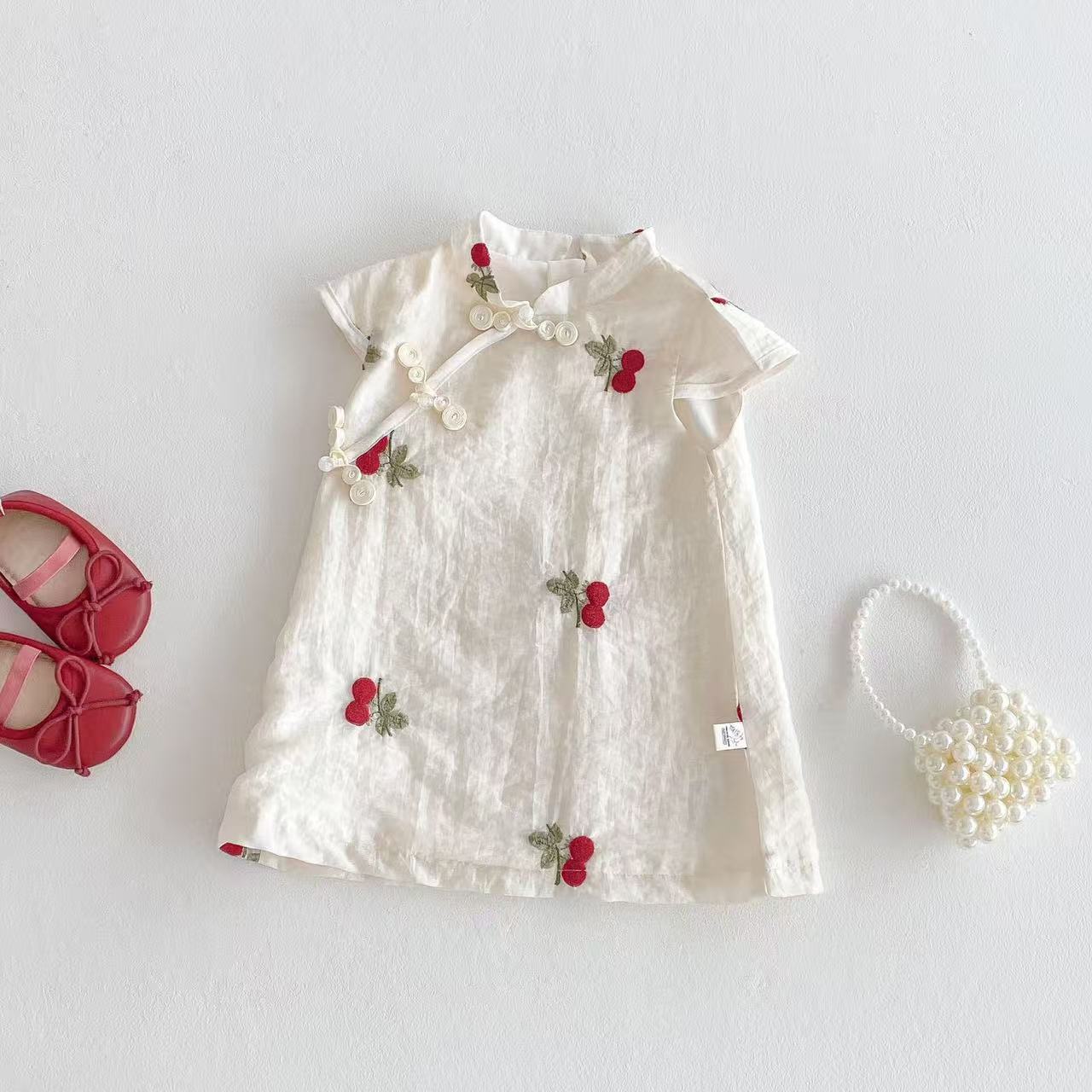 Cheongsam Summer Diagonal National Style Trendy Children's Dress
