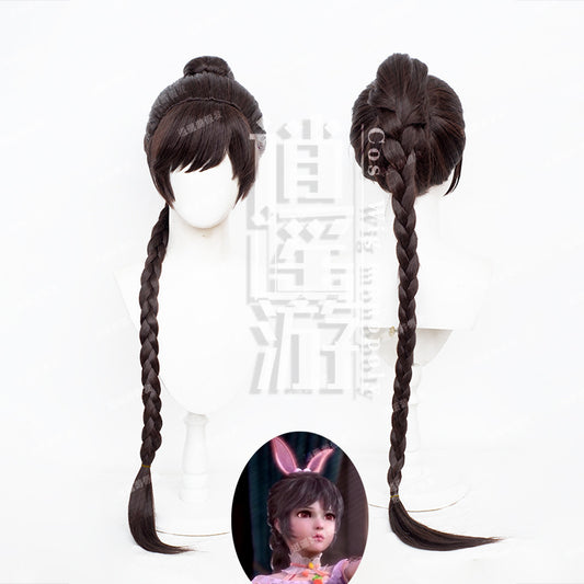 Continent Tiger Clip Twist Braid Ponytail Cos Wig