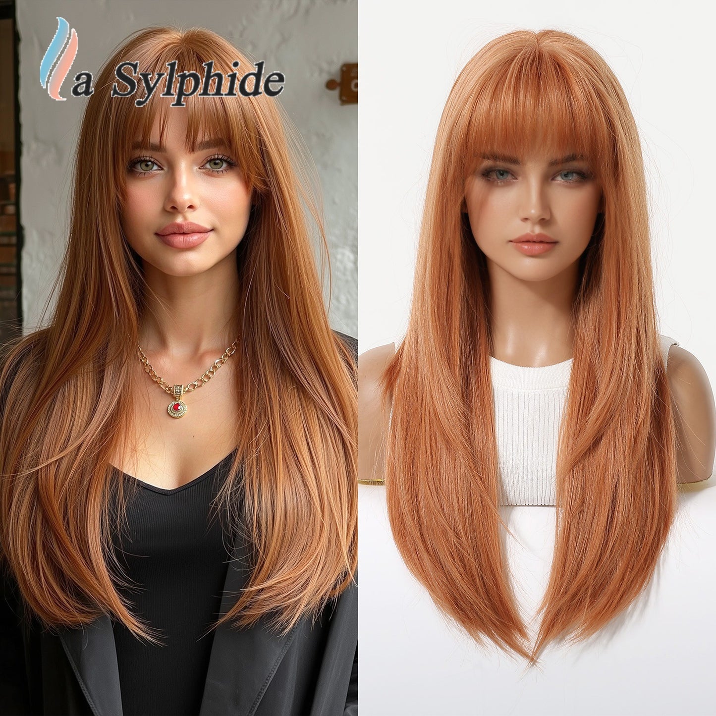 Dyed Brown Layered Curly Hair Mechanism Wig Long Curls