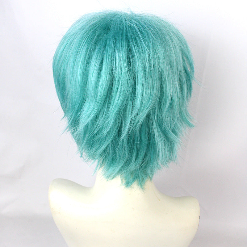 Men's Love War Water Blue Phase One Cos Wig