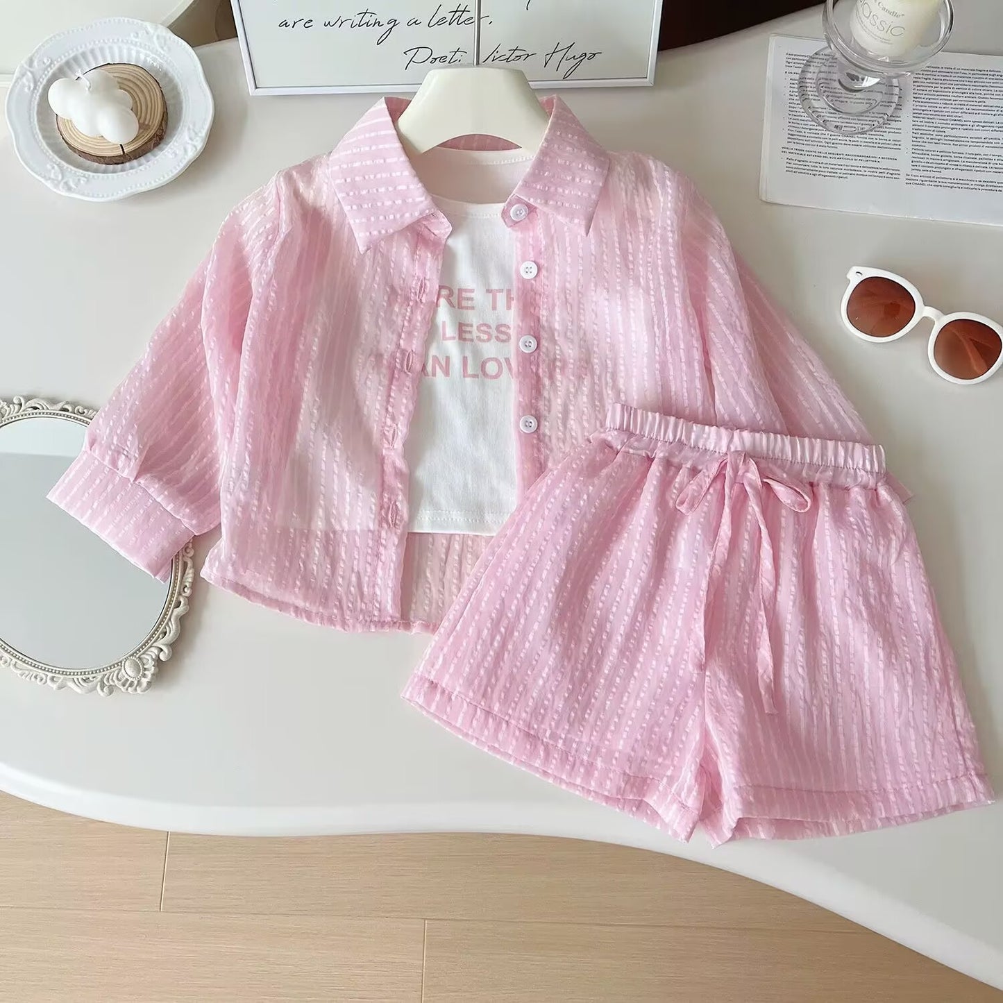 Summer Korean Style Clothing Long Sleeve Children's Suit
