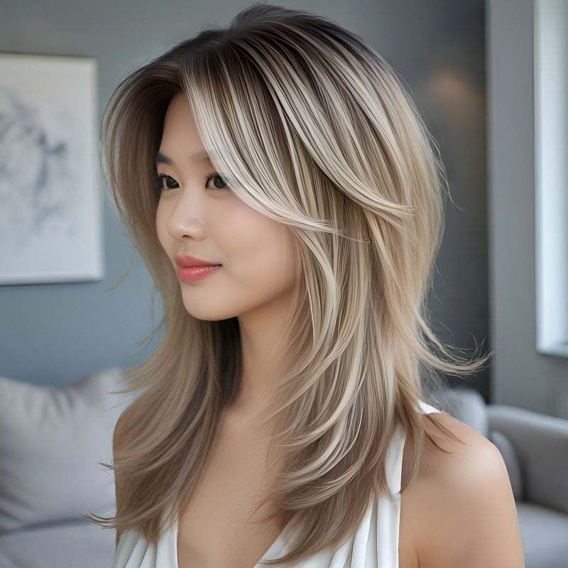 Bangs Gradient Chemical Fiber Mechanism Rose Net Head Wig Short Straight Hair