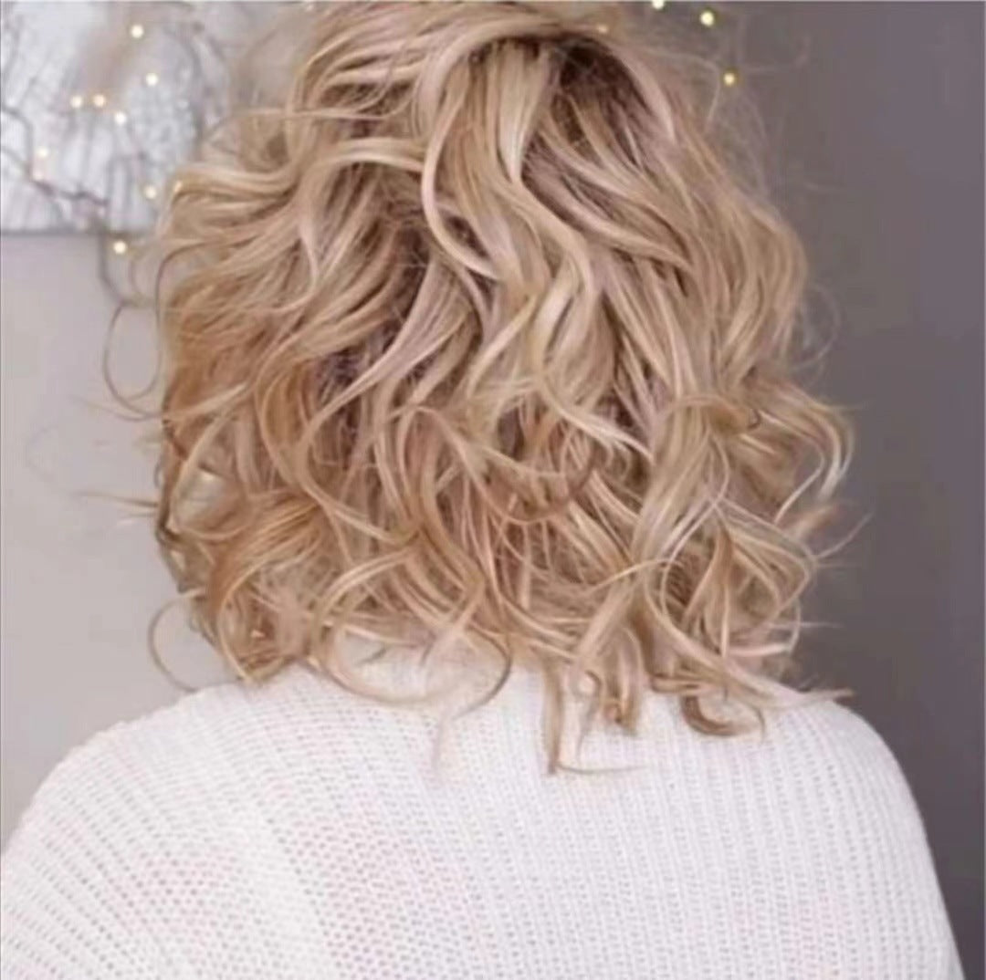 Stylish Women's Light Golden Synthetic Wigs Wig Short Curly Hair