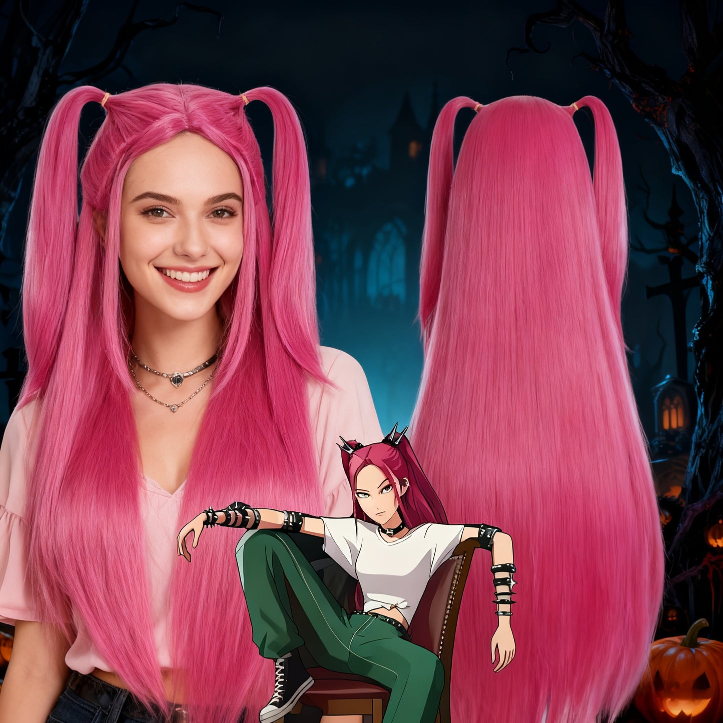 Witch Hunting Group Mira Red Imitation Cos Wig