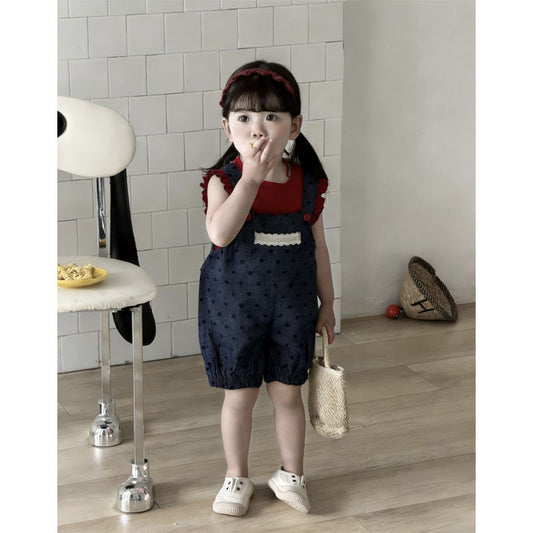Children's Summer Korean Style Polka Dot Set Infant Children's Suit