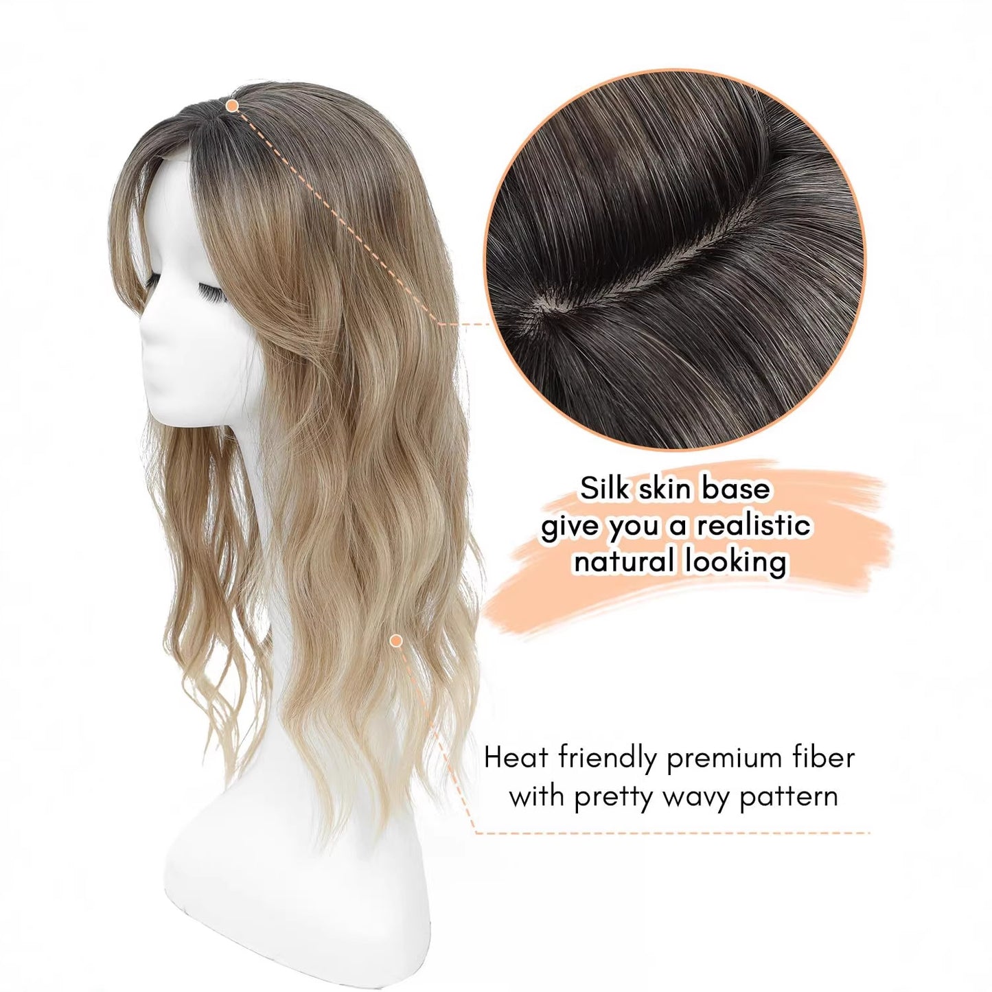 Women's Hairpiece Chemical Fiber Long Curly Hair Gradient Golden Wig