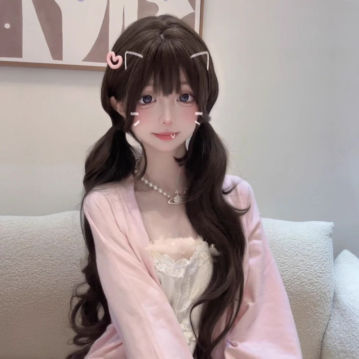 Lolita Natural Female Black Brown Sweet Wig Long Curls