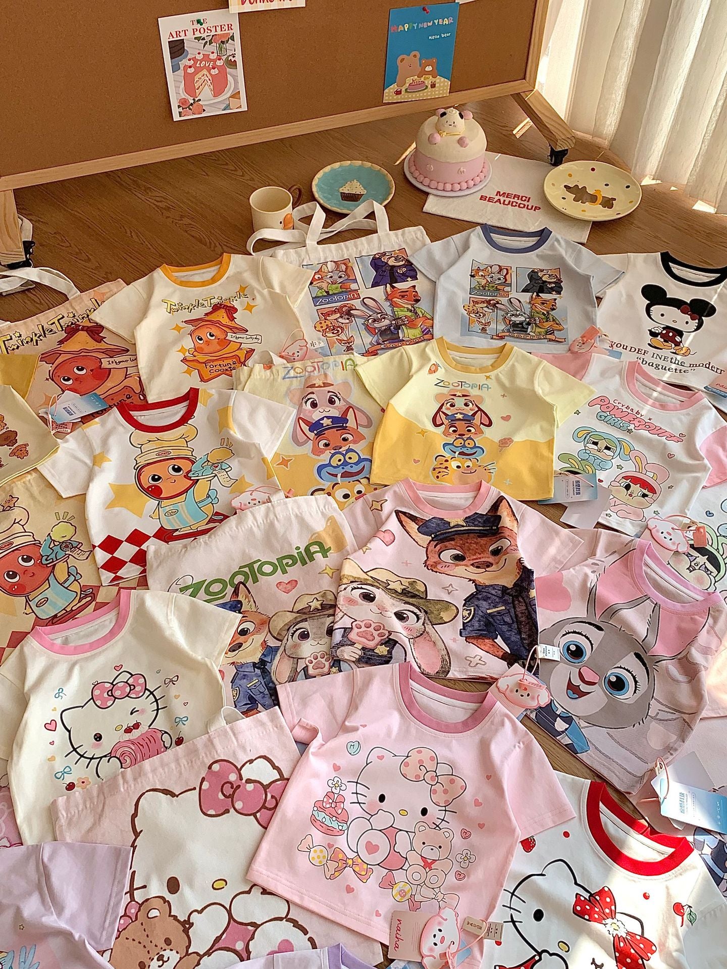 Children's Bag Summer Short Sleeve Cute Cartoon Printed Boys Korean Style Children's T-shirt