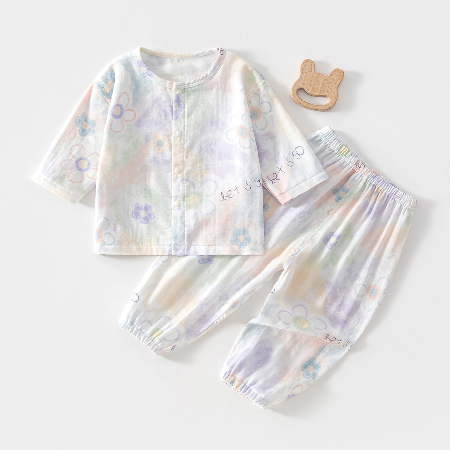 Pajama Sets Long-sleeved Bamboo Fiber Top Children's Suit