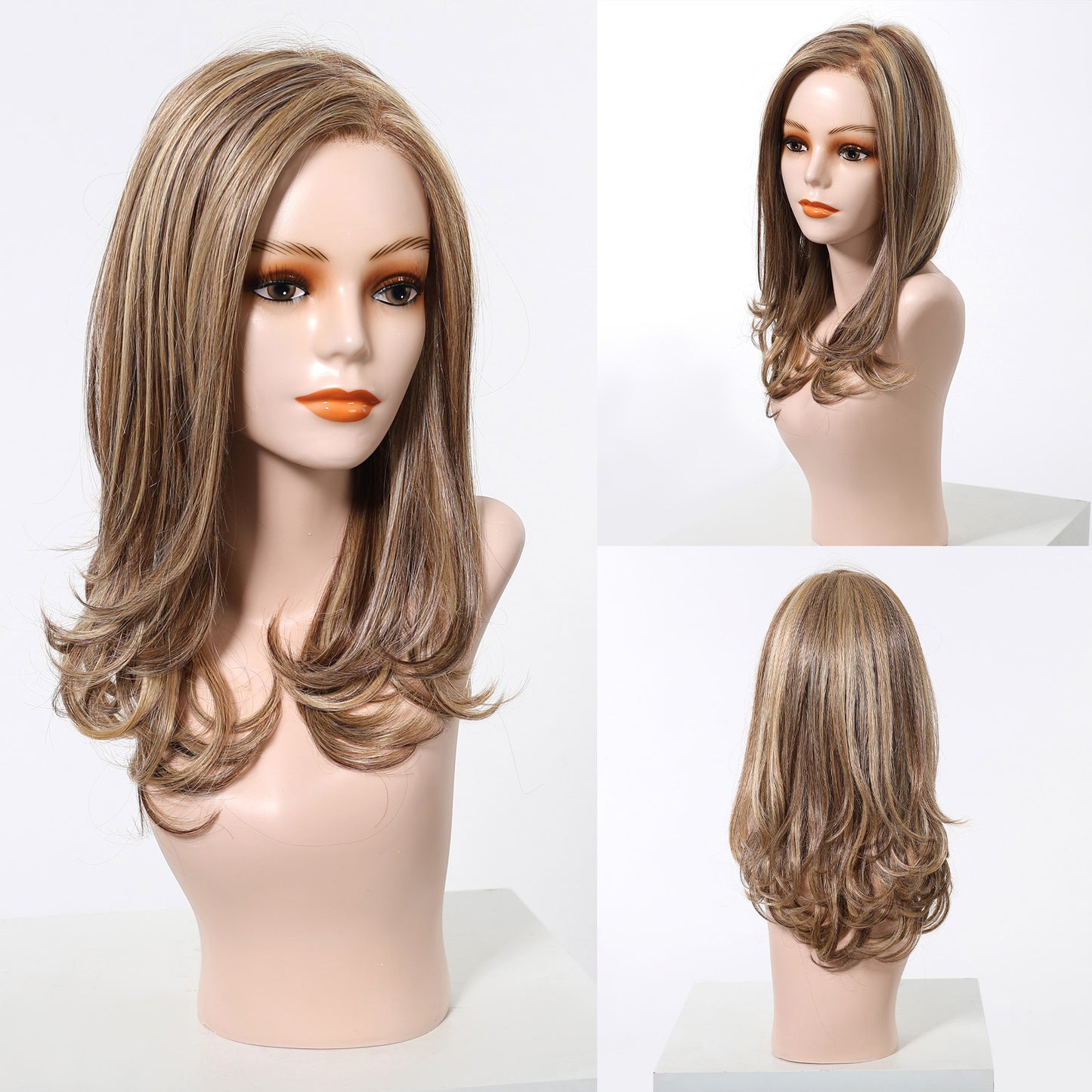 Curly Hair Female Natural Full Top Head Cover Seamless Gray Wig Long Curls