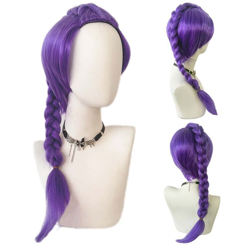 Children's Hunting Group Rumi Purple Headgear Style Plaits Cos Wig