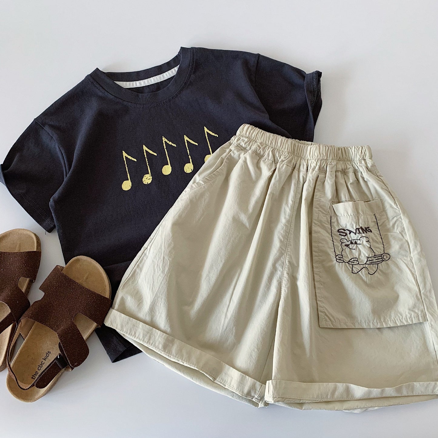 Children's Korean Style Boys Pocket Bear Middle Children's Pants