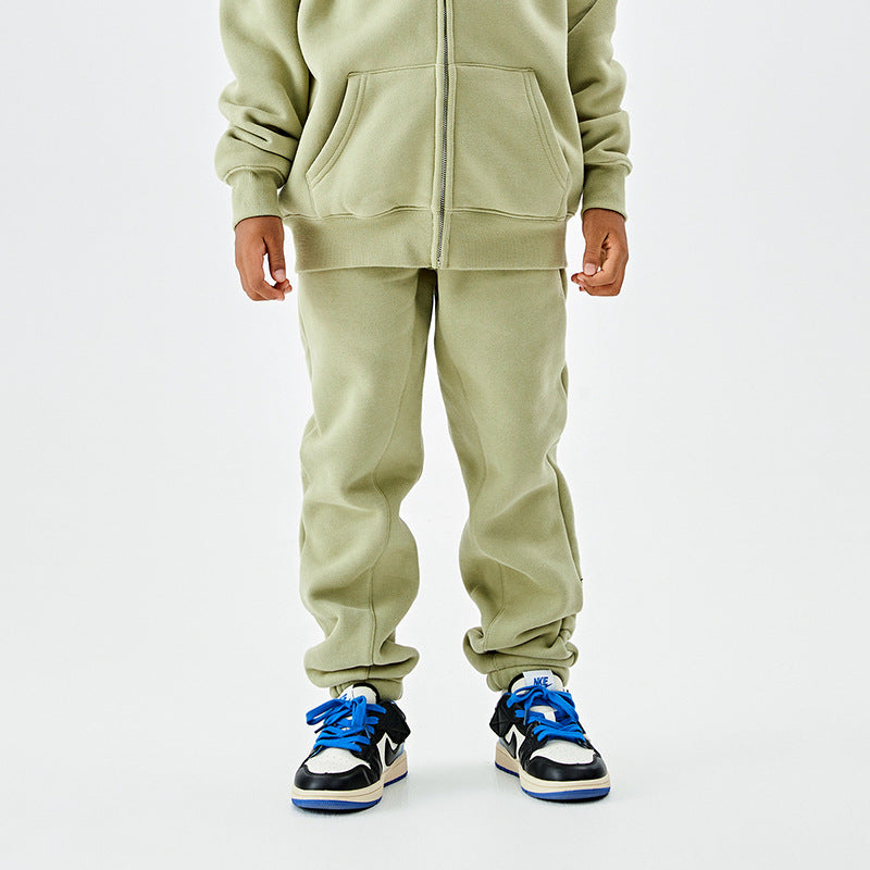 Children's Clothing Gray Series Veet Boys Fashion Thick Children's Pants