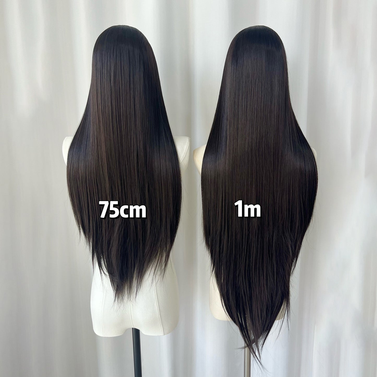 Brown Hand Crochet Forehead Lace Female Comic Long Straight Wig