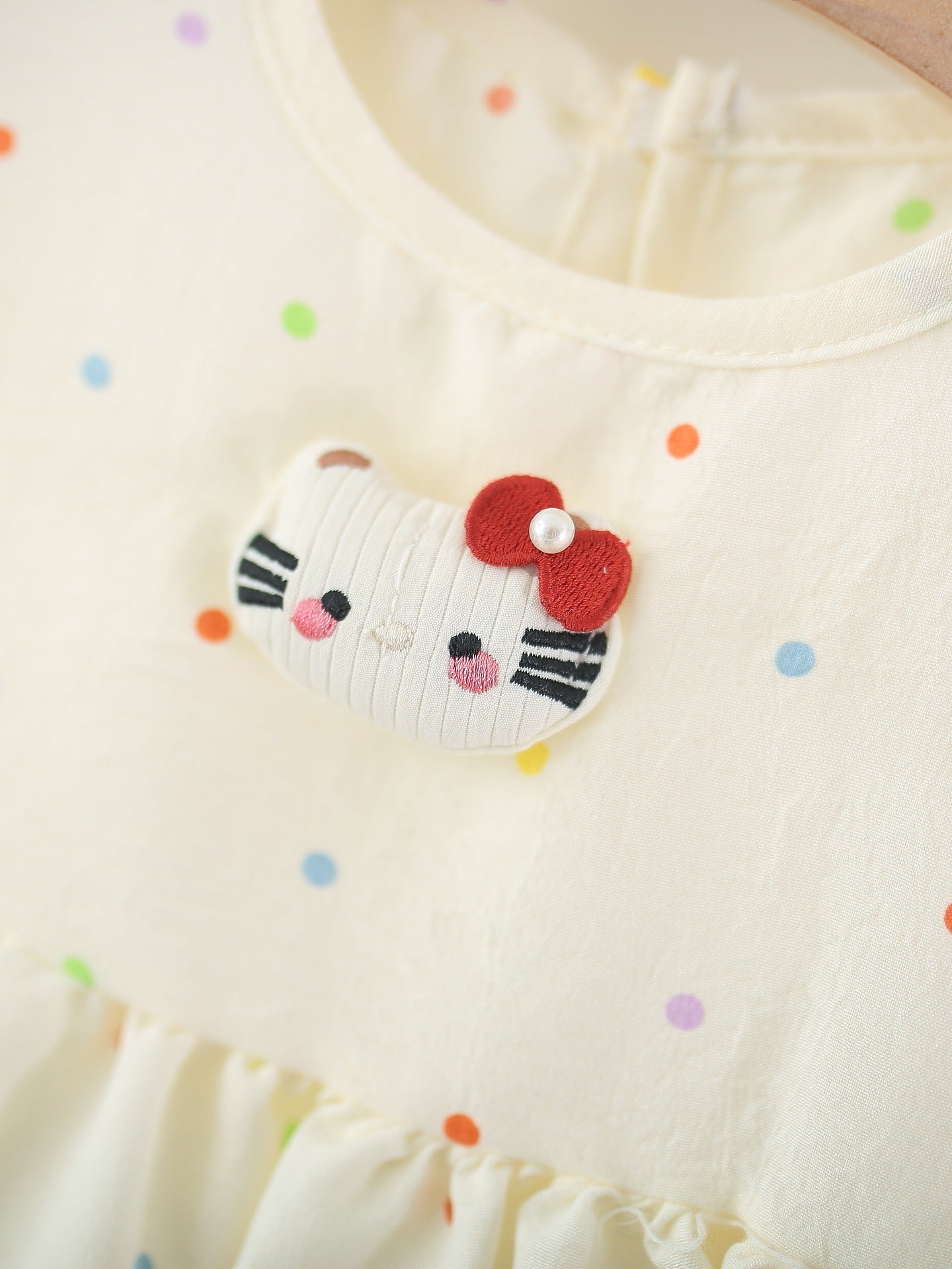Children's Summer Cartoon Color Polka Dot Shorts Two-piece Set Children's Suit