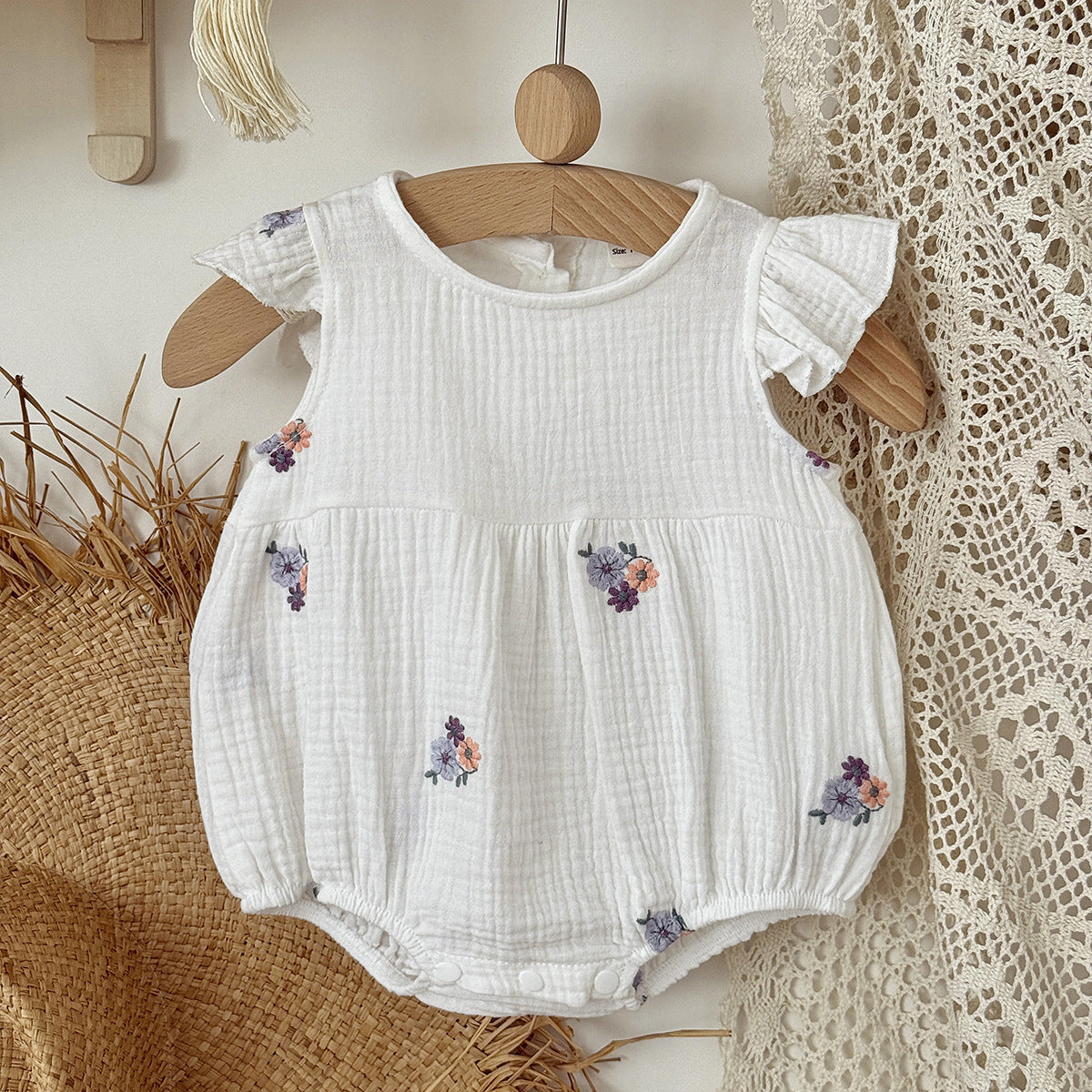Children's Korean Style Clothing Summer Versatile Thin Embroidered Jumpsuit, Climbing Suit