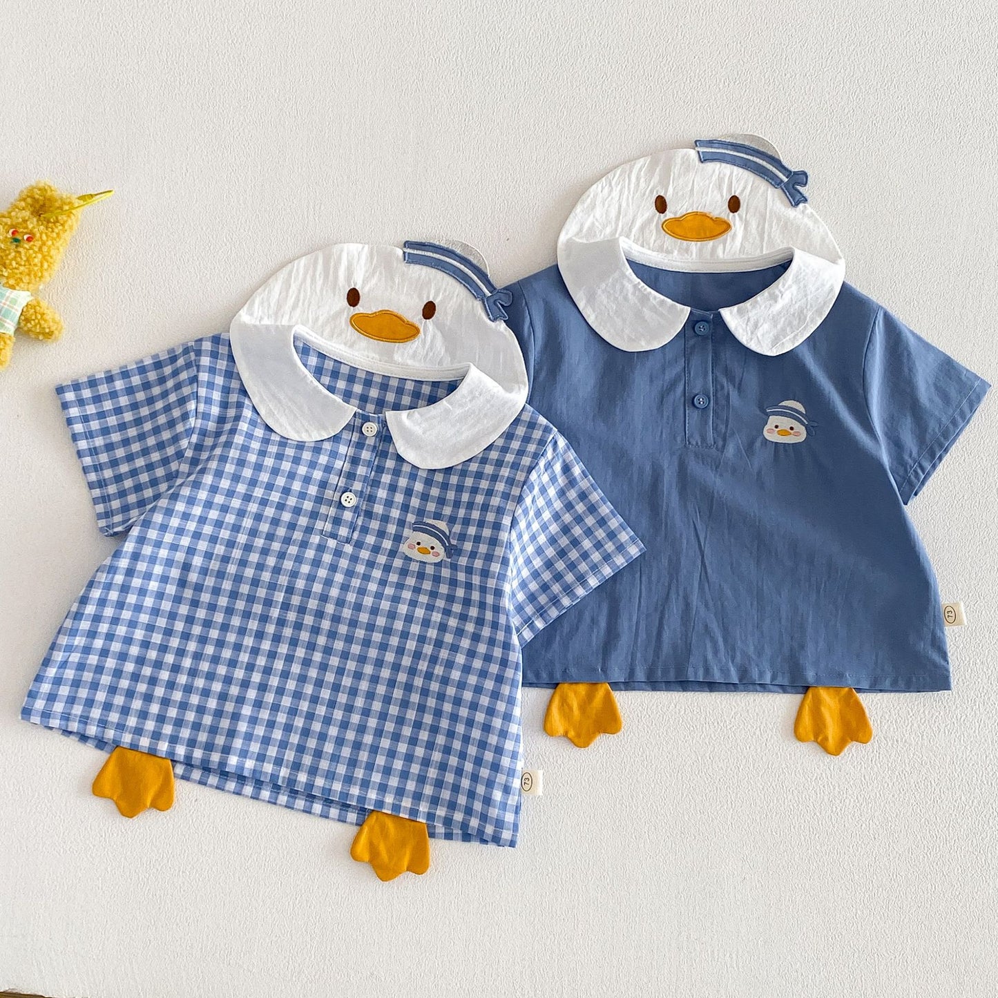 Children's Cartoon Doll Collar Summer Short Sleeve Trendy Embroidery Children's T-shirt