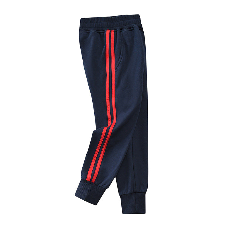 Children's Blue School Uniform Primary Single Stripe Children's Pants