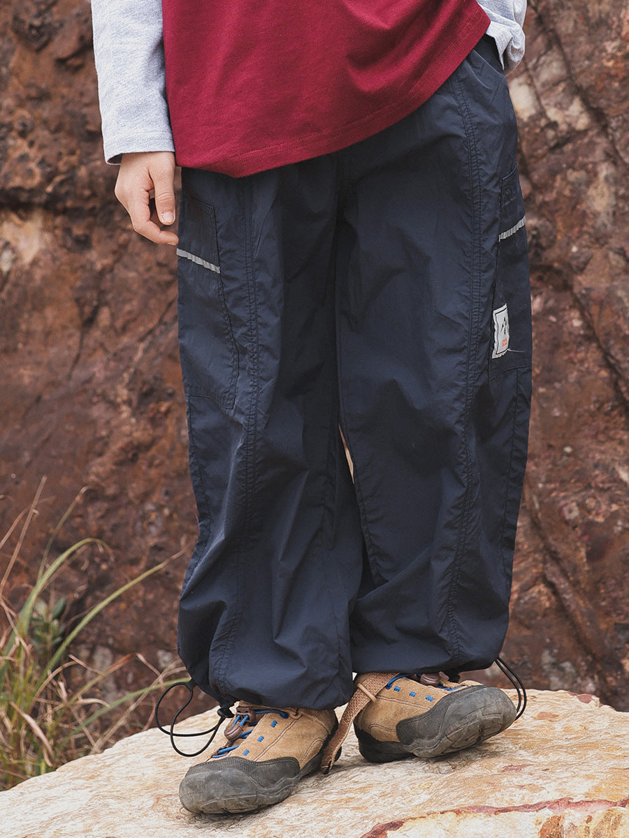 Children's Spring Boys Drawstring Trousers Outdoor Waterproof Hard-wearing Children's Pants