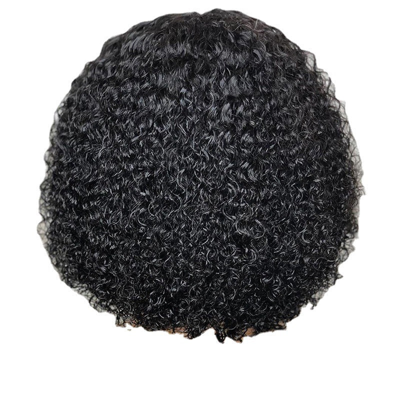 Sheath Black Small Volume Chemical Fiber Wig Short Curly Hair