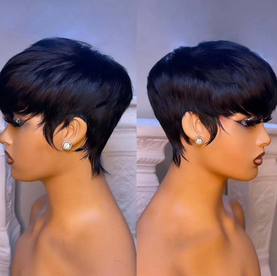 Wave Pixie Cut Brazilian Remy Human Wig Short Straight Hair