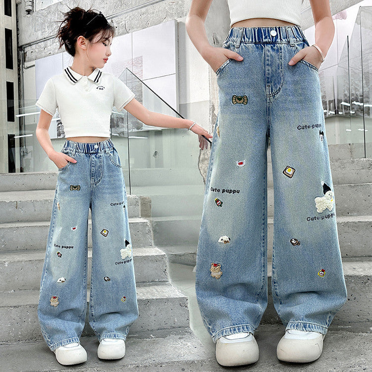Jeans Wide Leg Western Style Funky Children's Pants