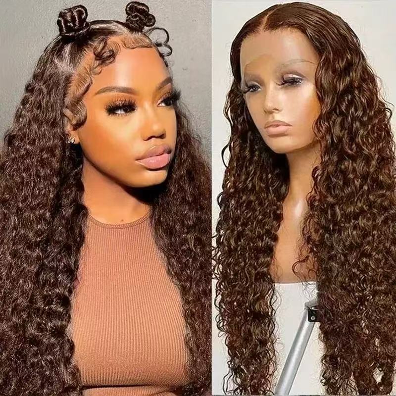 Women's African Small Curly Hair Half Hand-woven Front Lace Synthetic Wig Long Curls
