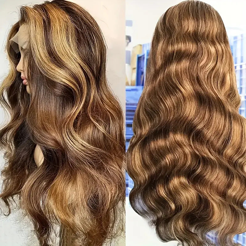 Front Lace Female Highlight Gradient Big Wave Wig Long Curls