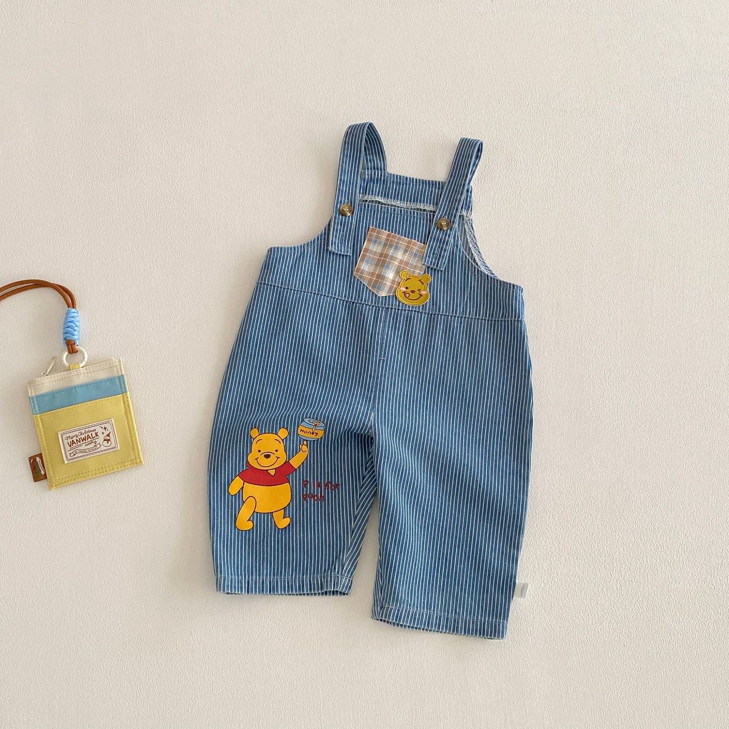 Children's Cartoon Suspender Spring Boys Fashionable Korean Style Embroidered Slacks Children's Pants