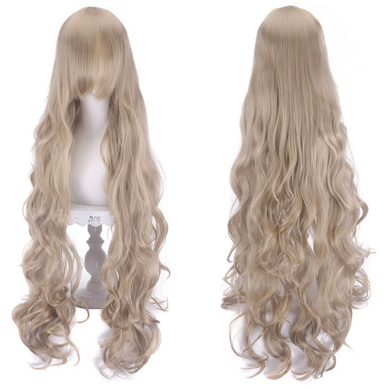 Anime Female Curly Hair Medium Fluffy Wig Long Curls