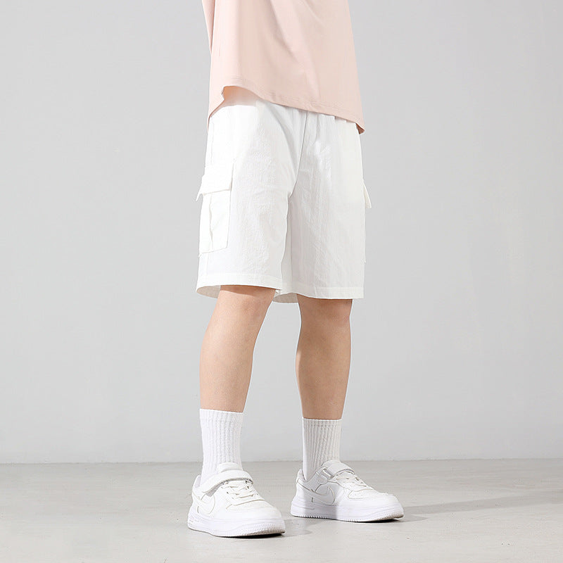 Children's Korean Style Outdoor Work Clothes Shorts Big Lightweight Waterproof Cool Children's Pants