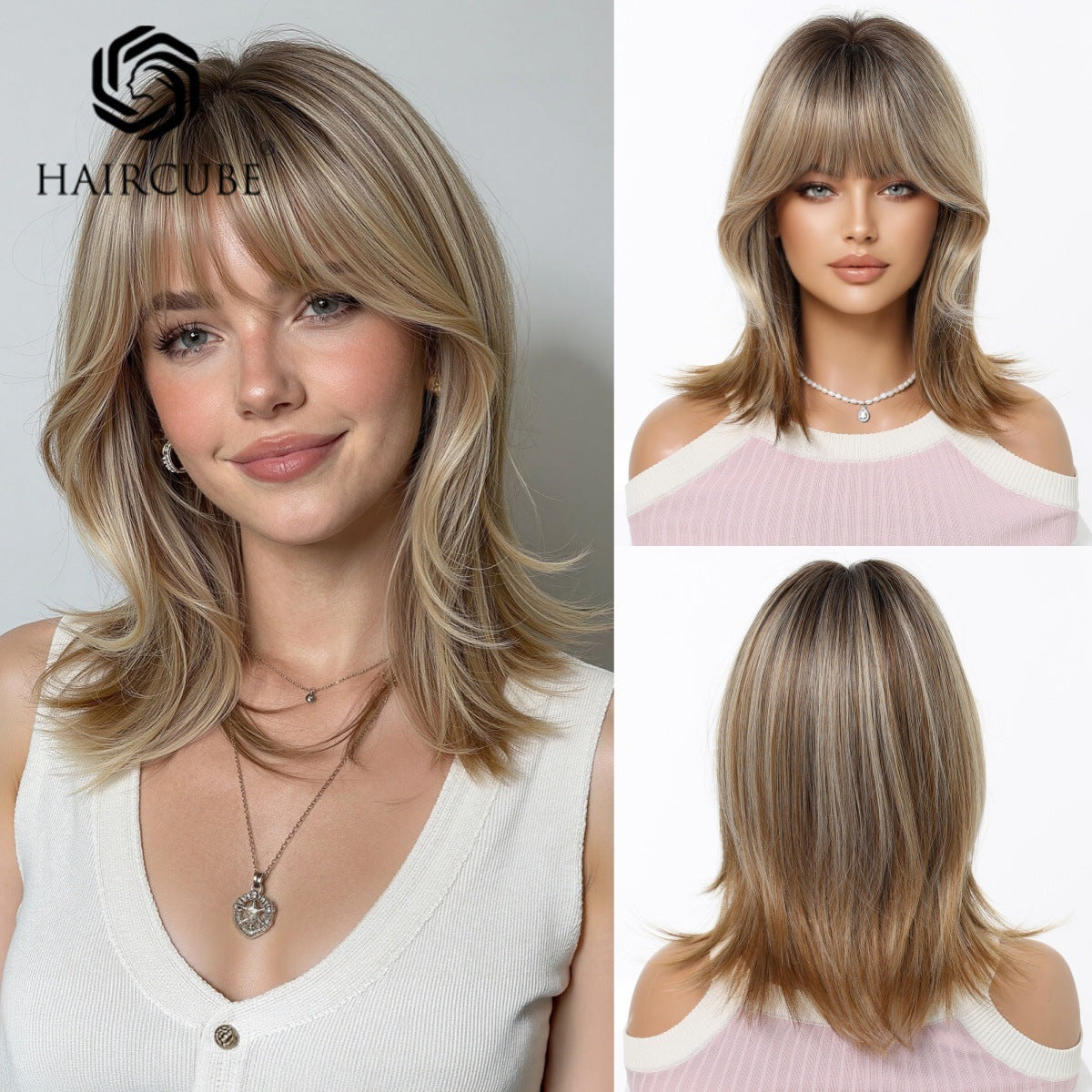 Head Cover Summer Mechanism Chemical Fashion Three Colors Wig Short Straight Hair
