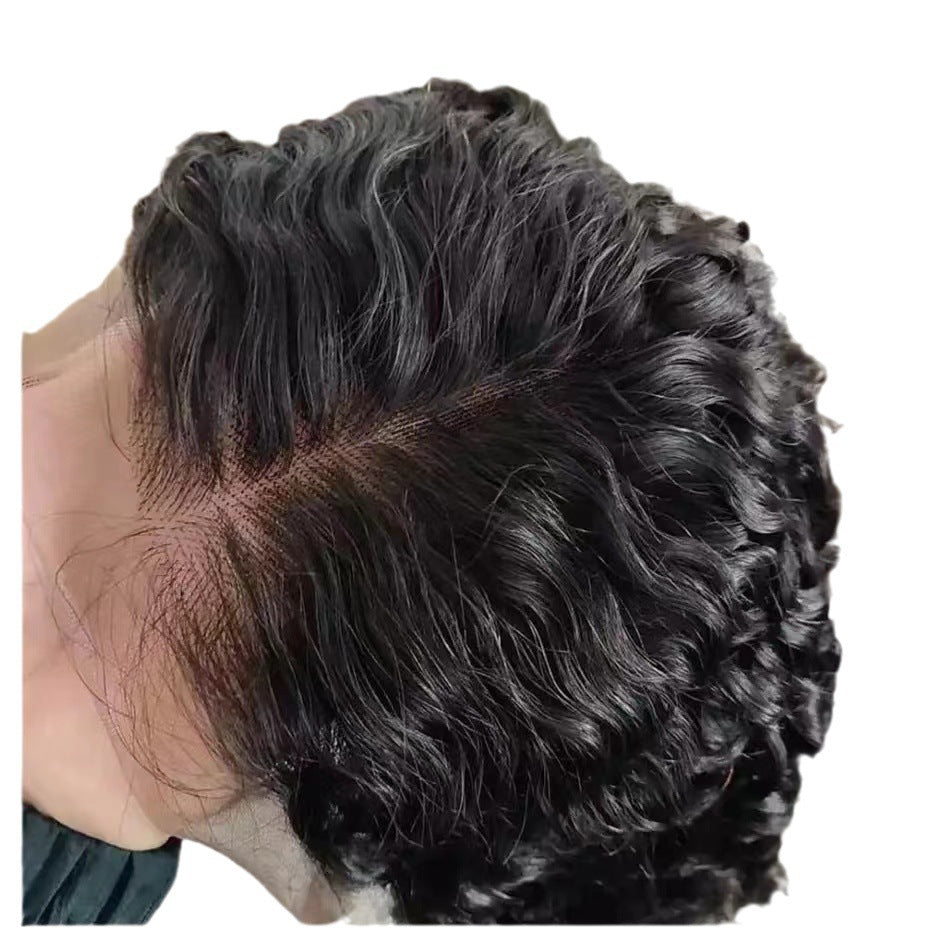 Black Straight Hair Small Curly Latin Wig Long Curls
