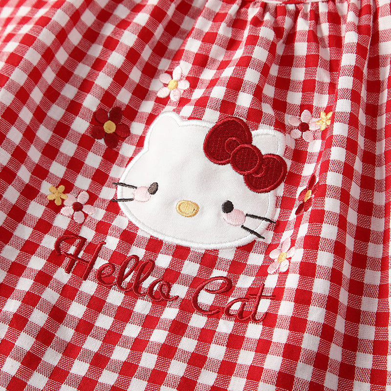Slim Strap Vest Kitty Breathable A- Line Children's Dress